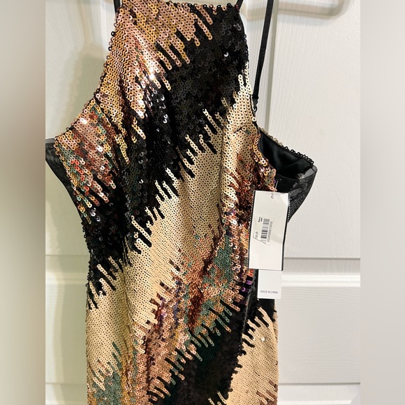 NWT Black and Copper Sequin Dress-Size 5/6 - Picture 4 of 9